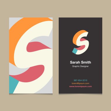 Kartvizit şablonuyla logo alfabesi harfi 