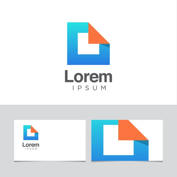 Logo design elements with business card template. — Stock Vector