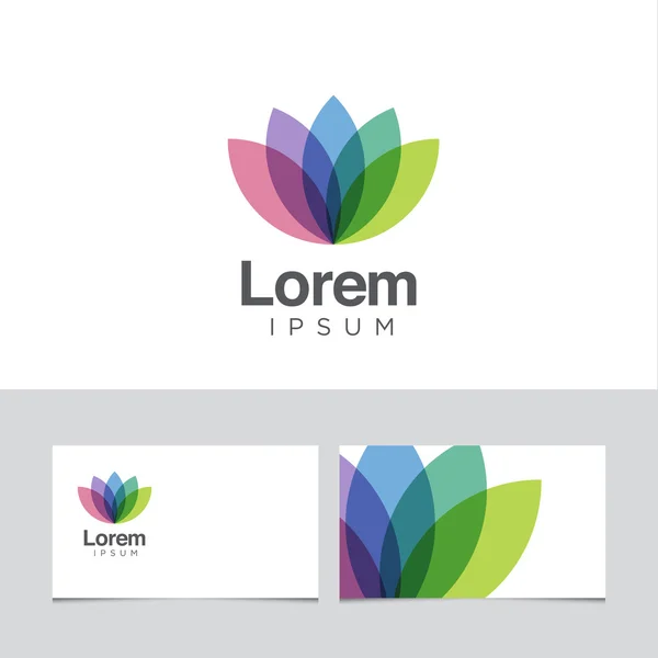 Logo design elements with business card template. — Stock Vector