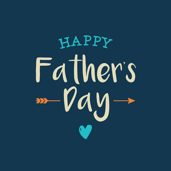 Happy fathers day card with icons heart and arrow. Vector Graphics