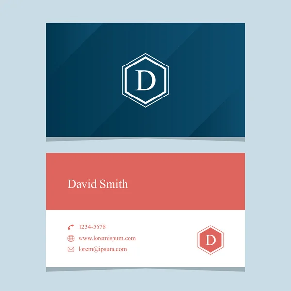 Логотип буква "D", с шаблоном визитной карточки . — стоковый вектор