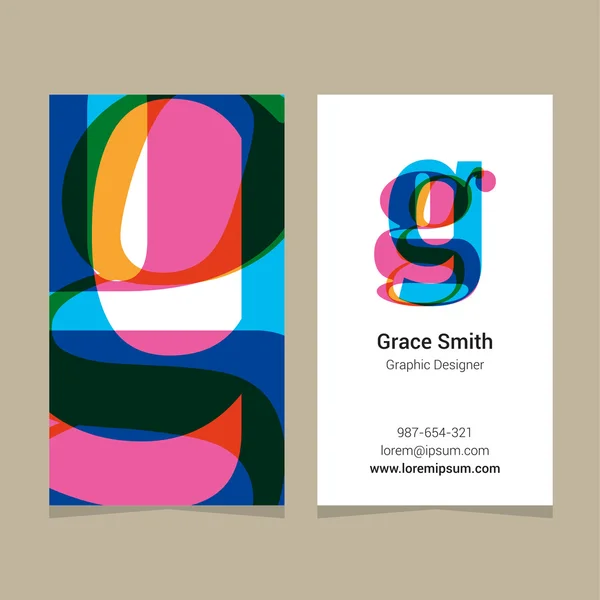 Logo alfabet letter "G", met de sjabloon voor visitekaartjes. — Stockvector