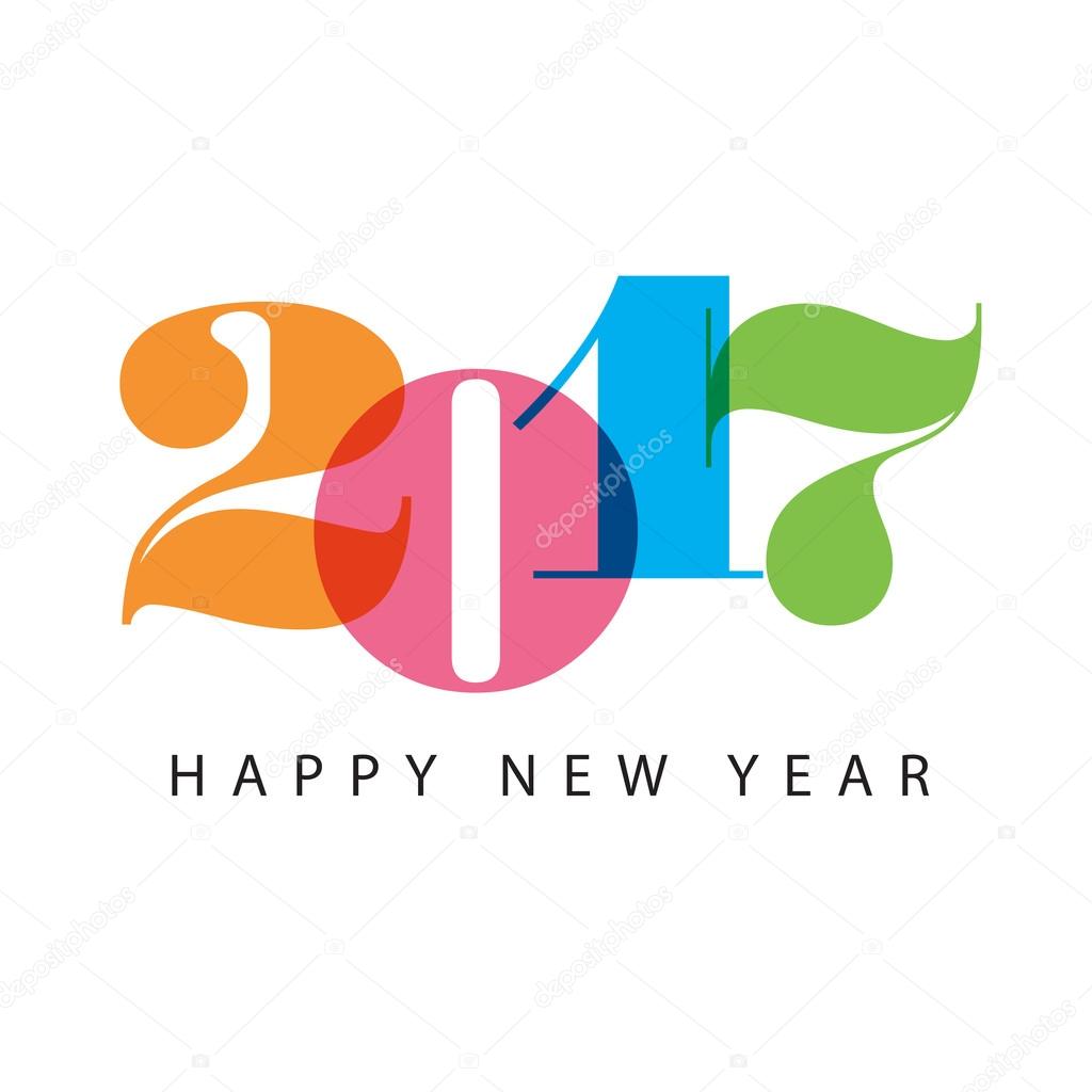 Happy New Year 17 Card Numbers Font Stock Vector Image By C Thecorner