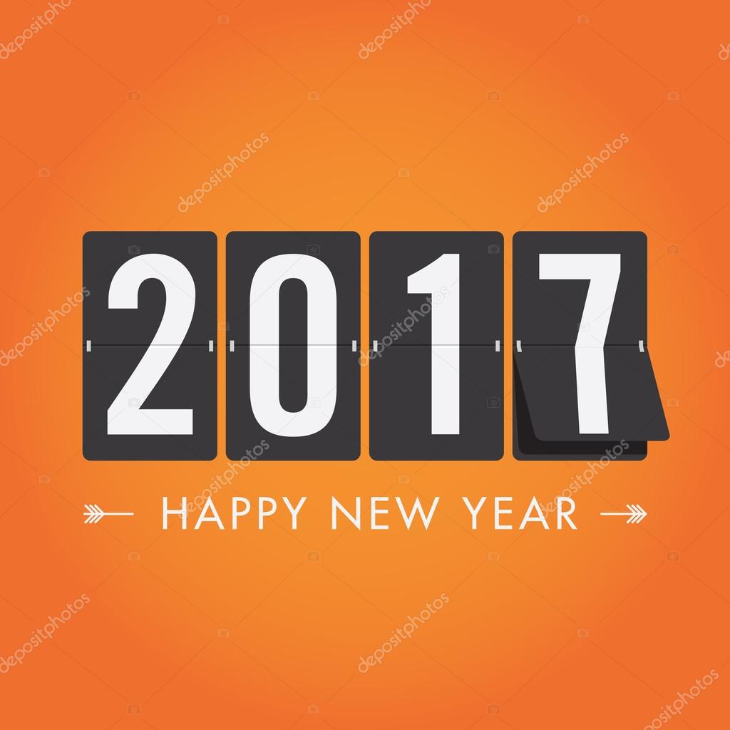 Happy new year 2017 timetable, editable vector design