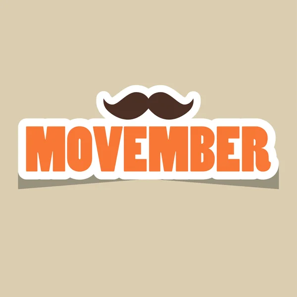 Logo Movember con baffi . — Vettoriale Stock