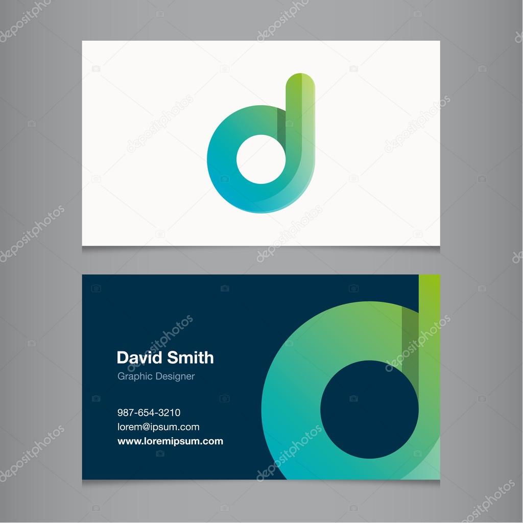 Business card with alphabet letter.