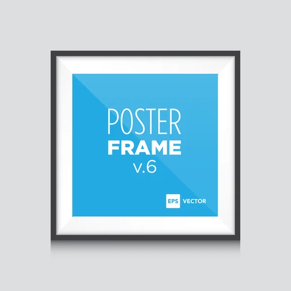 Poster mockup template with black square frame — Stock Vector