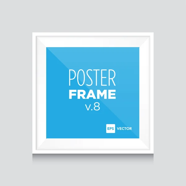 Plantilla de maqueta de póster con marco cuadrado blanco — Vector de stock