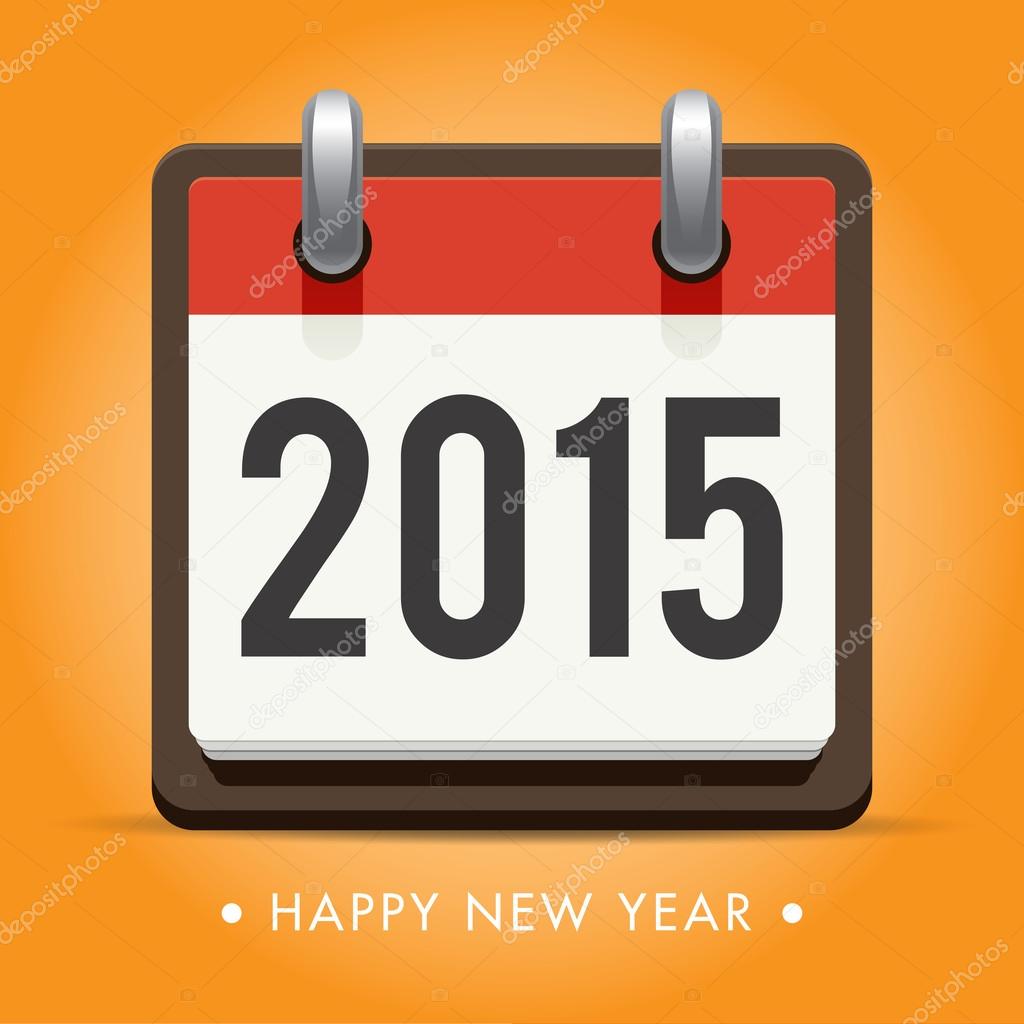 Calendar 2015, happy new year card.