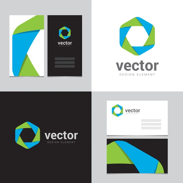Designelement med två visitkort - 01 — Stock vektor