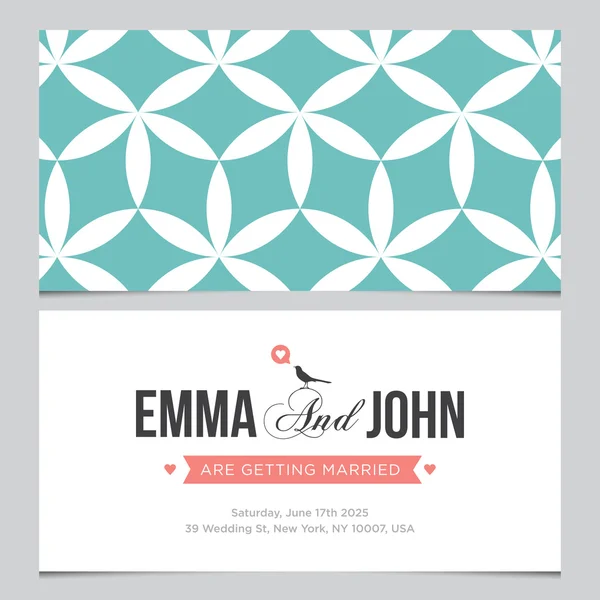 Wedding card back and front with pattern background 03 — Stock Vector
