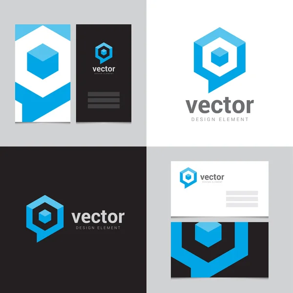 Elemento de design de logotipo com dois cartões de visita - 12 —  Vetores de Stock