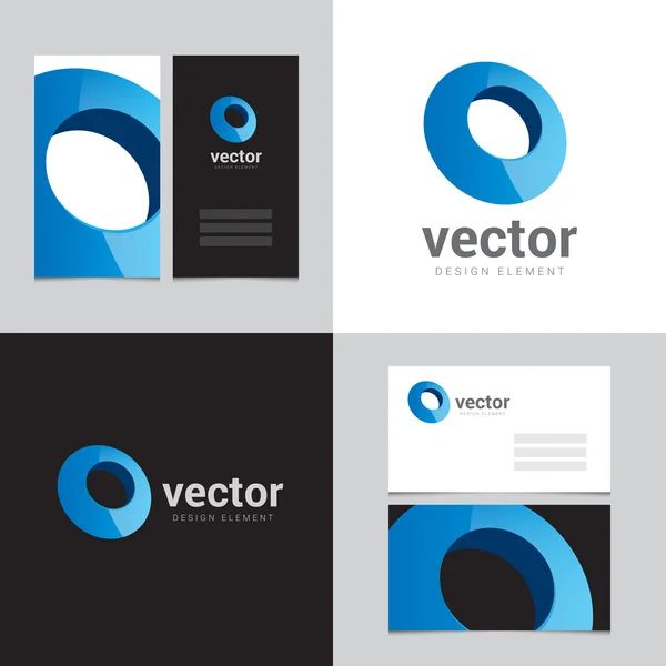 Elemento de design de logotipo com dois cartões de visita - 09 —  Vetores de Stock
