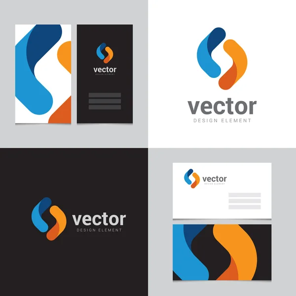 Elemento de design de logotipo com dois cartões de visita - 15 — Vetor de Stock