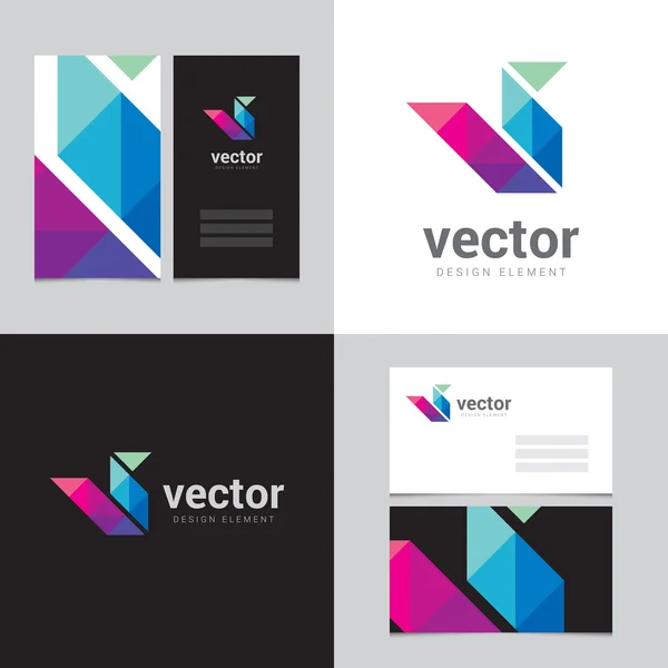 Elemento de design de logotipo com dois cartões de visita - 14 — Vetor de Stock