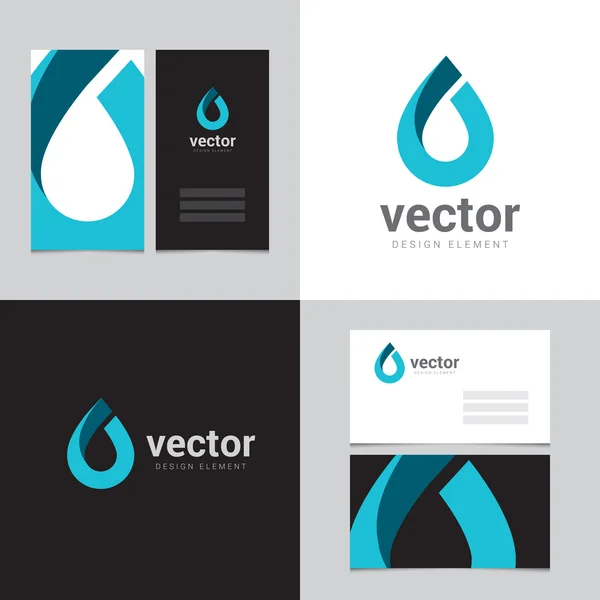 Elemento de design de logotipo com dois cartões de visita - 16 — Vetor de Stock