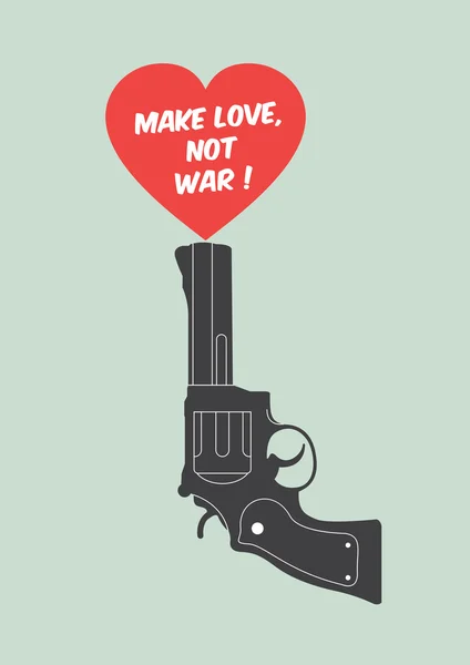 Cartel de la cita: hacer el amor, no la guerra — Vector de stock