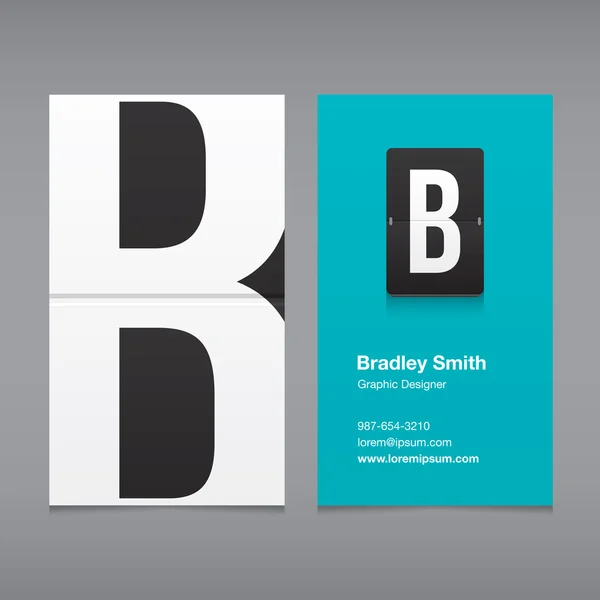 Kartvizit bir mektup logo, alfabe harf B — Stok Vektör