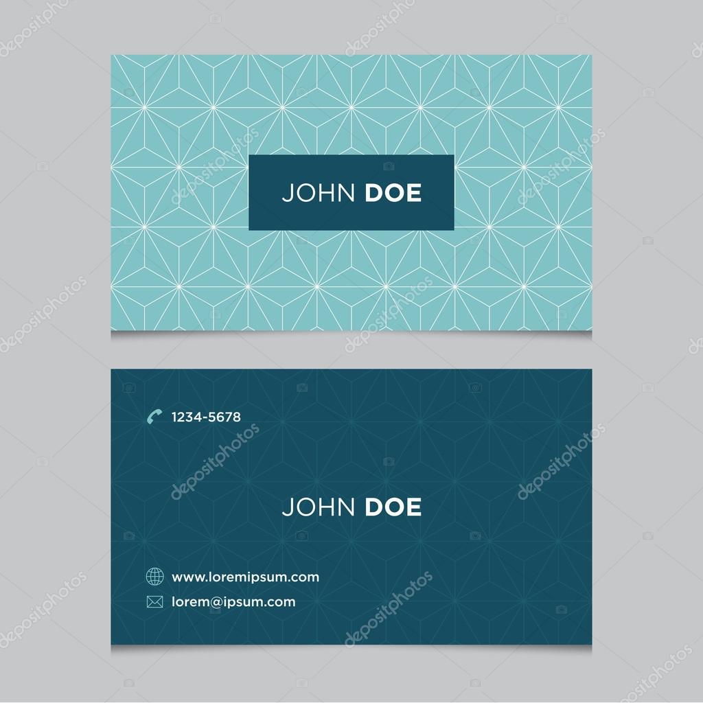 Business card template with background pattern