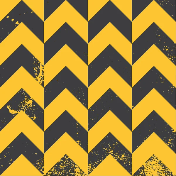 Yellow chevron pattern with distressed texture — Stock Vector