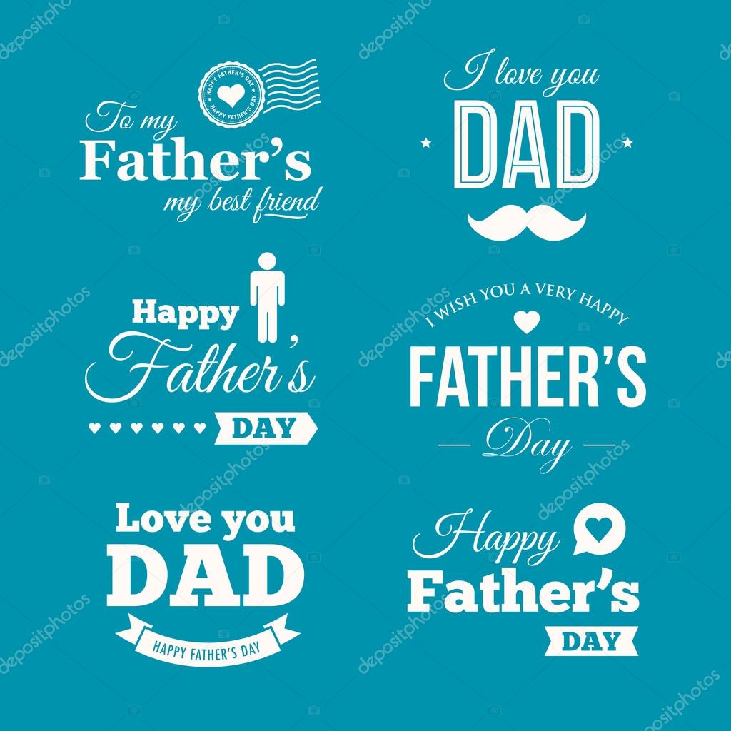 Happy fathers day logo, badge, signs and symbol