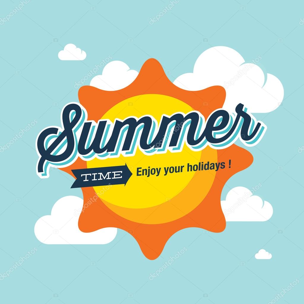 Summer logo illustration. Summer time, enjoy your holidays