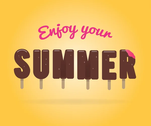 Schriftzug Eis, genießen Sie Ihren Sommer. — Stockvektor