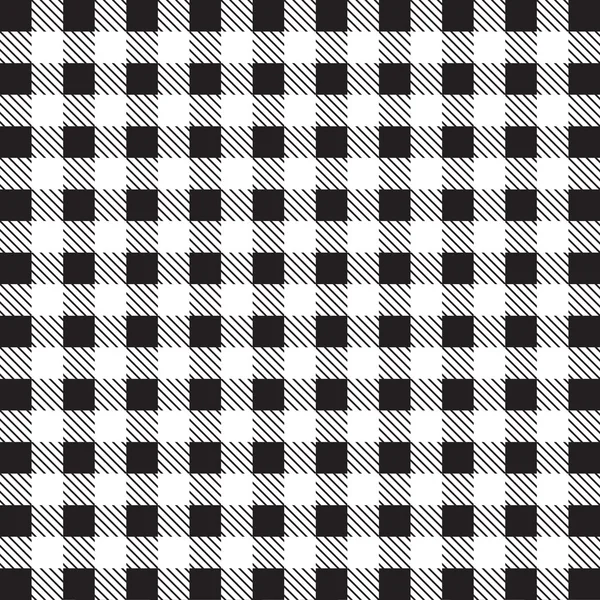 Gingham tablecloth pattern background black and white — Stock Vector