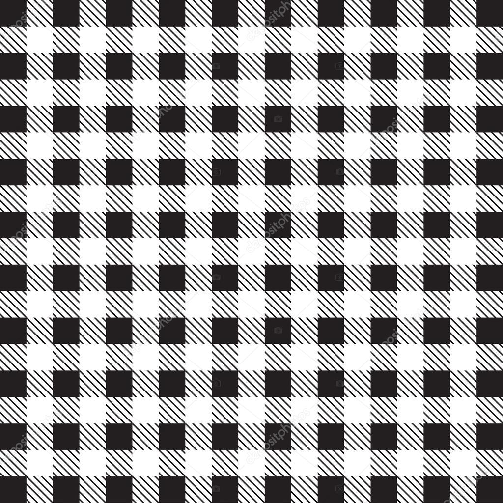 Gingham tablecloth pattern background black and white