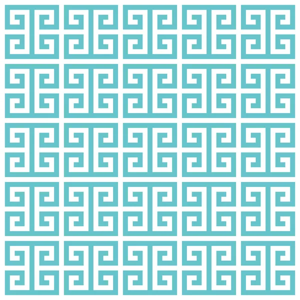 Greek key pattern background. Vector background blue green — ストックベクタ