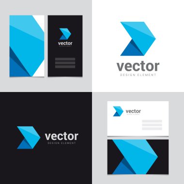 Logo design element with two business cards template - 23