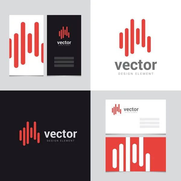 Элемент дизайна логотипа с двумя шаблонами визитных карточек - 24 — стоковый вектор