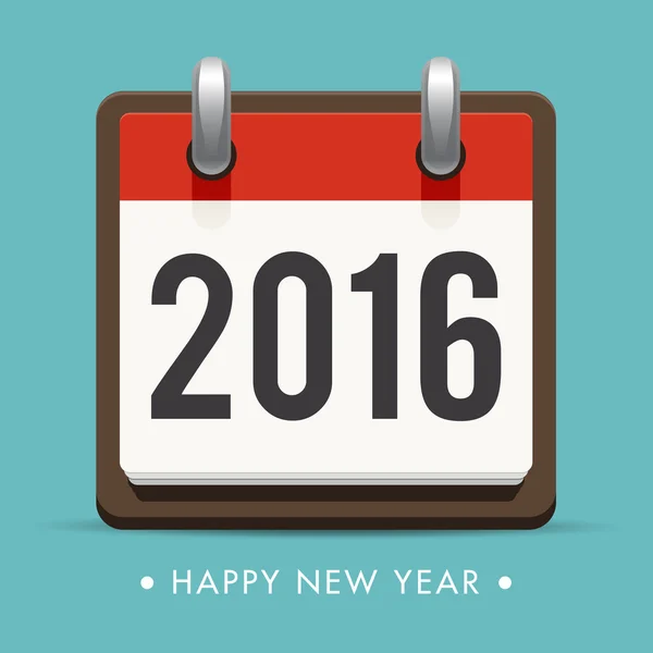 Happy new year 2016 card, retro calendar — Wektor stockowy