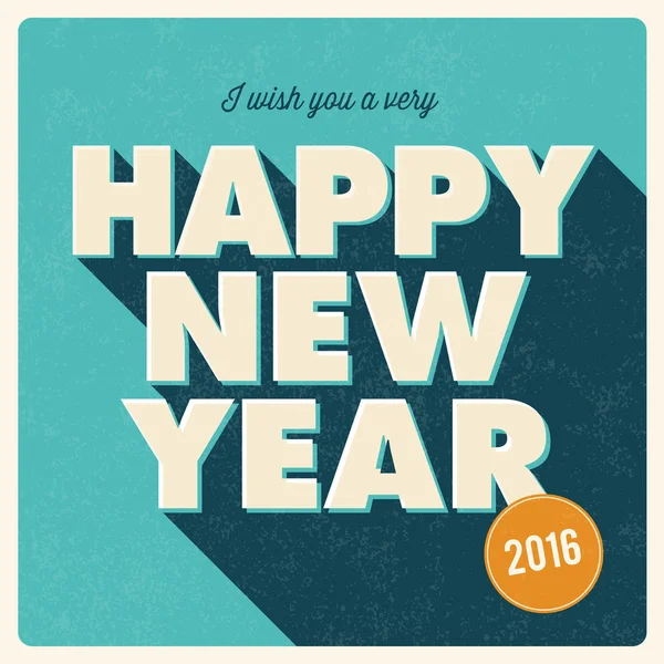 快乐新的一年 2016年卡、 复古的老式标题 — 图库矢量图片