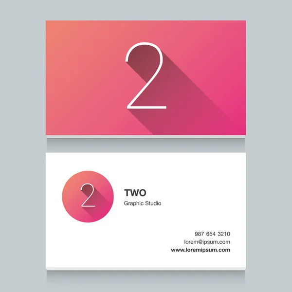 Logo number "2", with business card template. — Stock Vector