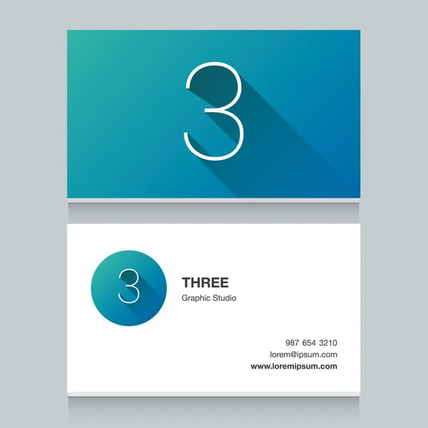 Logo-Nummer "3", mit Visitenkartenvorlage. — Stockvektor