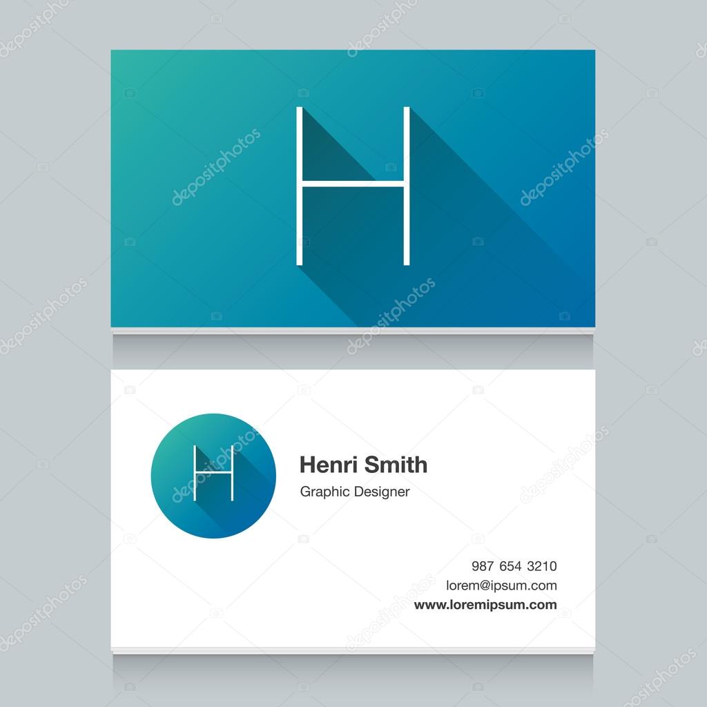 Logo alphabet with business card template. Vector graphic design elements for your company logo.