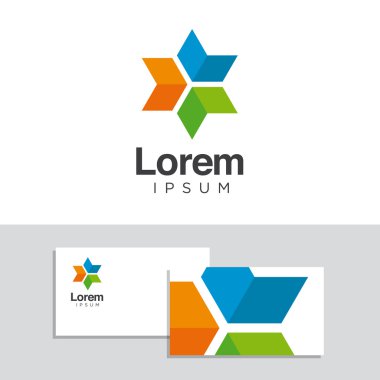 Logo tasarım öğeleri ile kartvizit şablonu
