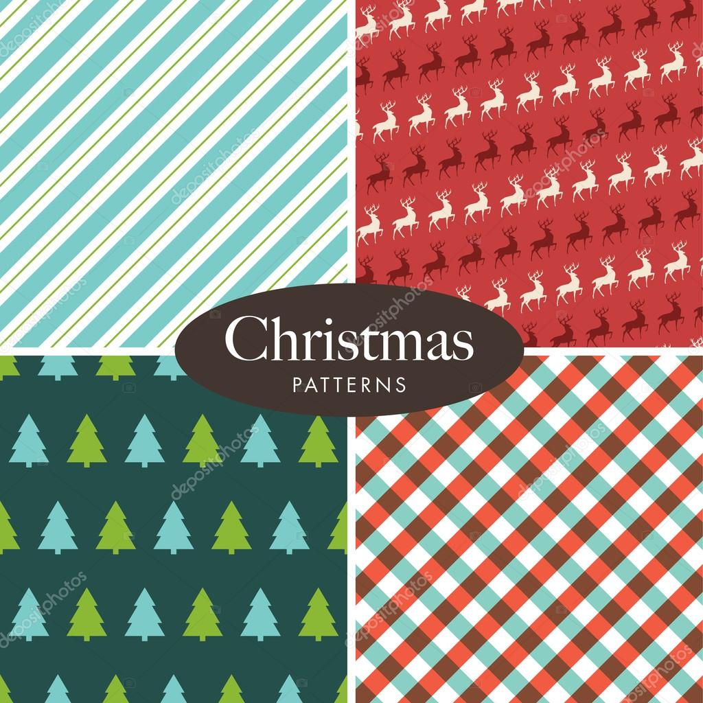 Christmas patterns. Editable vector design.