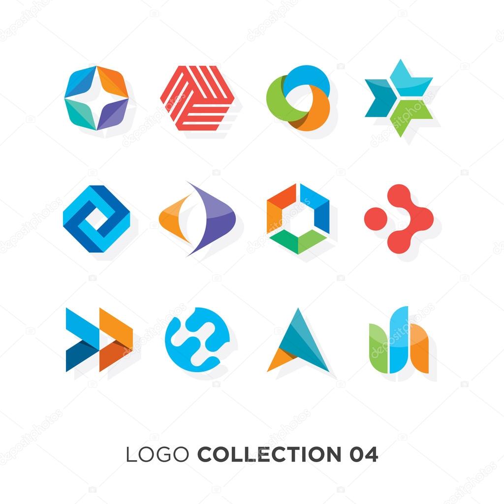 Logo collection 04. Vector graphic design elements for company logo.