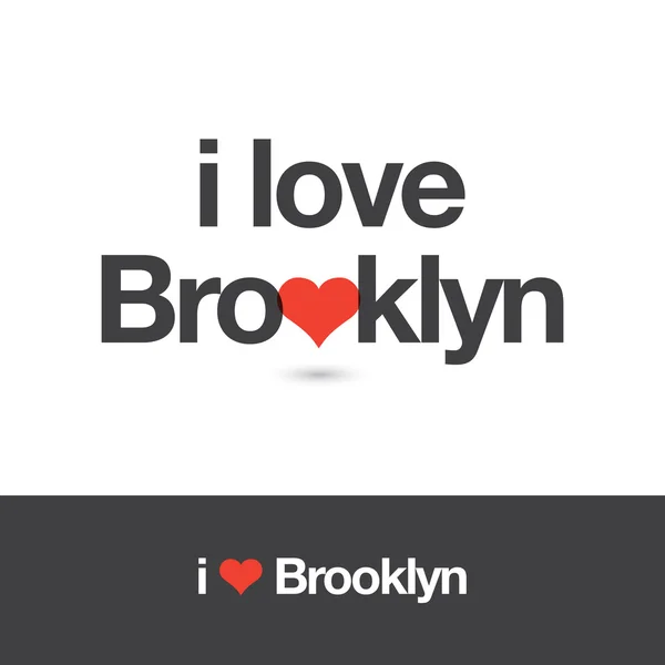 Ik hou van Brooklyn. Borough van New York city. — Stockvector