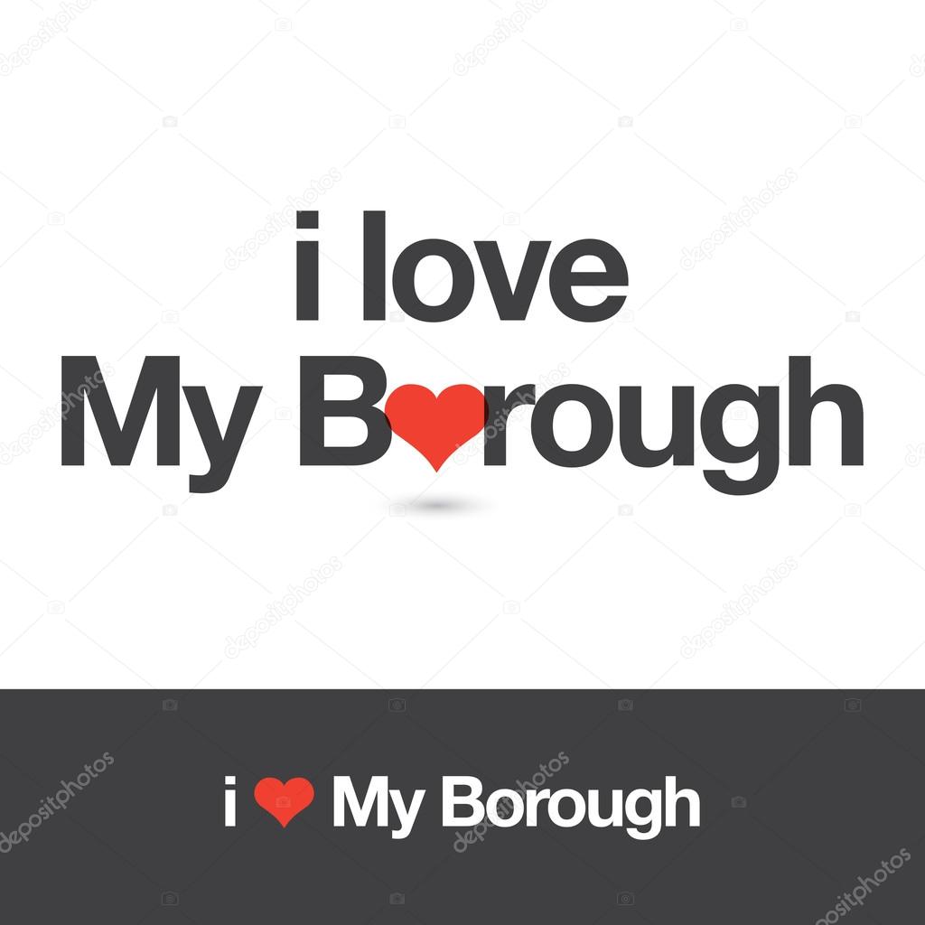 I love my borough. Editable logo vector design.