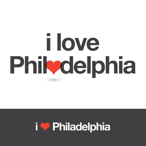 J'adore Philadelphie. Ville des États-Unis d'Amérique . — Image vectorielle