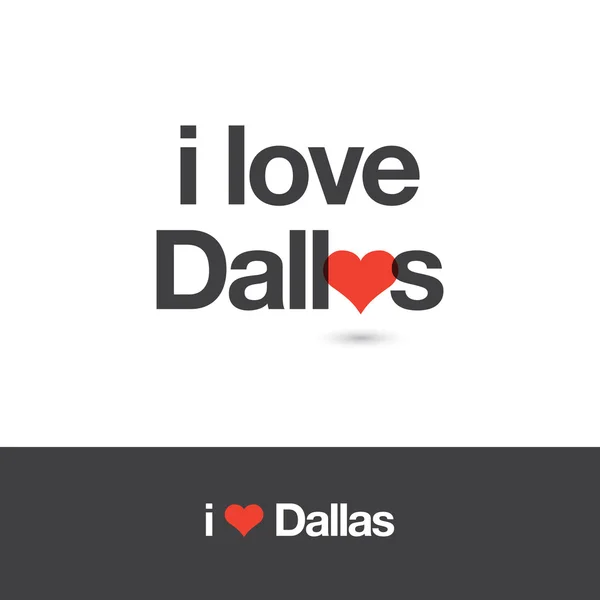 J'adore Dallas. Ville des États-Unis d'Amérique . — Image vectorielle