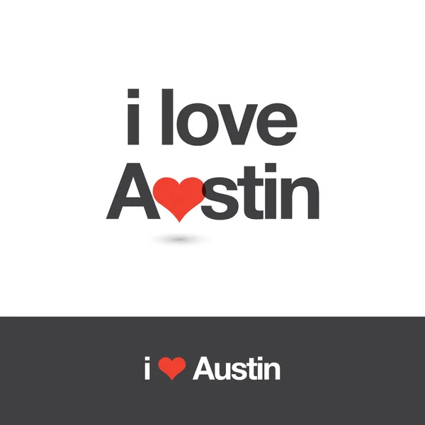 我爱 Austin。美利坚合众国市. — 图库矢量图片