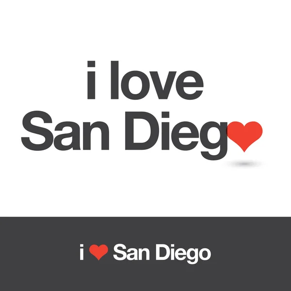 J'adore San Diego. Ville des États-Unis d'Amérique . — Image vectorielle