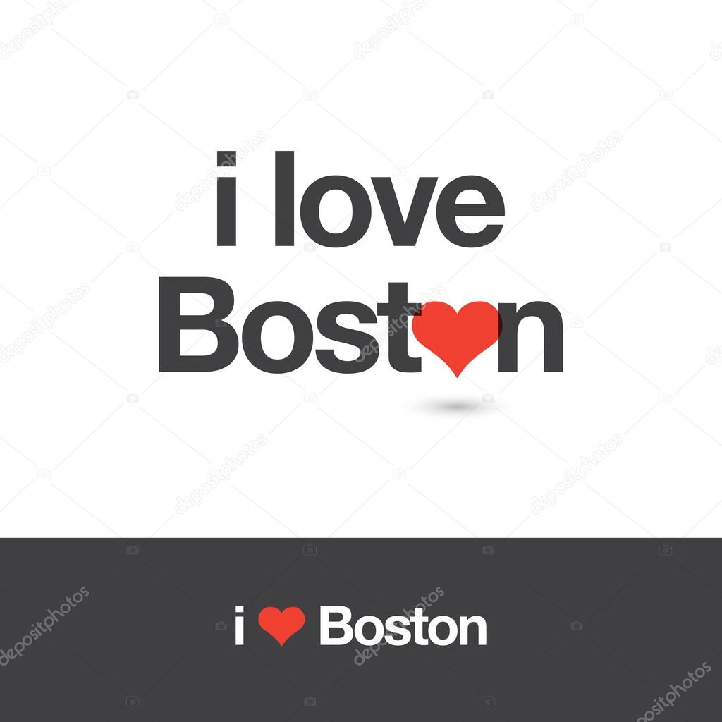 I love Boston. City of United States of America. Editable logo vector design.