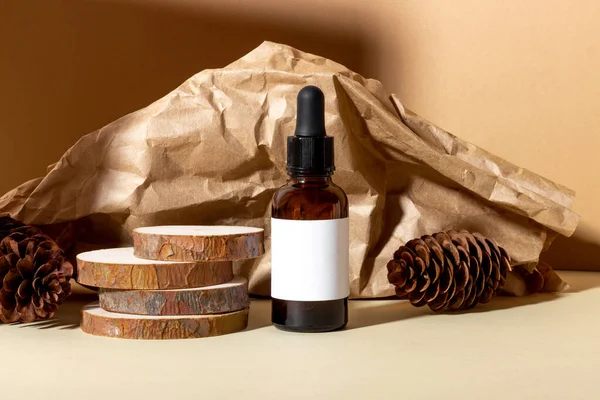 Cosmetische Pot Met Room Serum Biologische Etherische Olie Voor Gezicht — Stockfoto