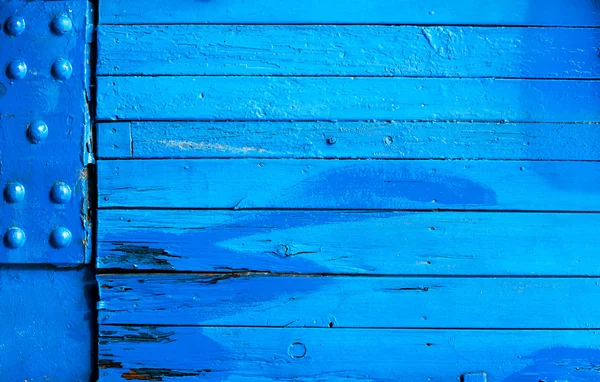 Brightly painted blue wooden background texture — Stock Photo, Image