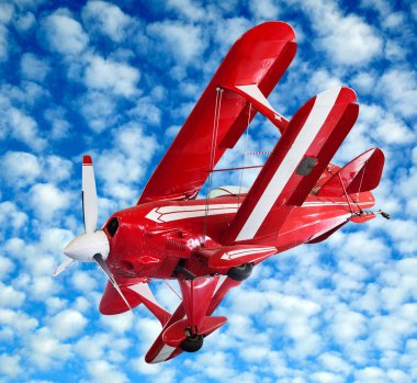 Kırmızı model vintage çift kanatlı